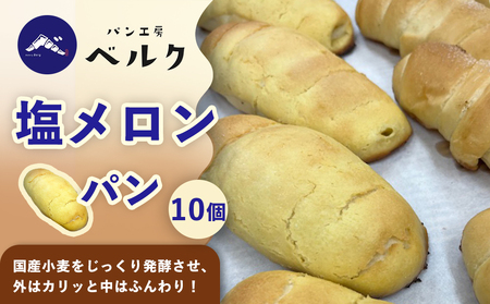 塩メロンパン 10個セット / メロンパン 塩メロンパン 塩パン めろんぱん パン セット 冷凍パン 朝食 おやつ ぱん 菓子パン ベーカリー / 稲沢市 / パン工房ベルク [BMAF008]