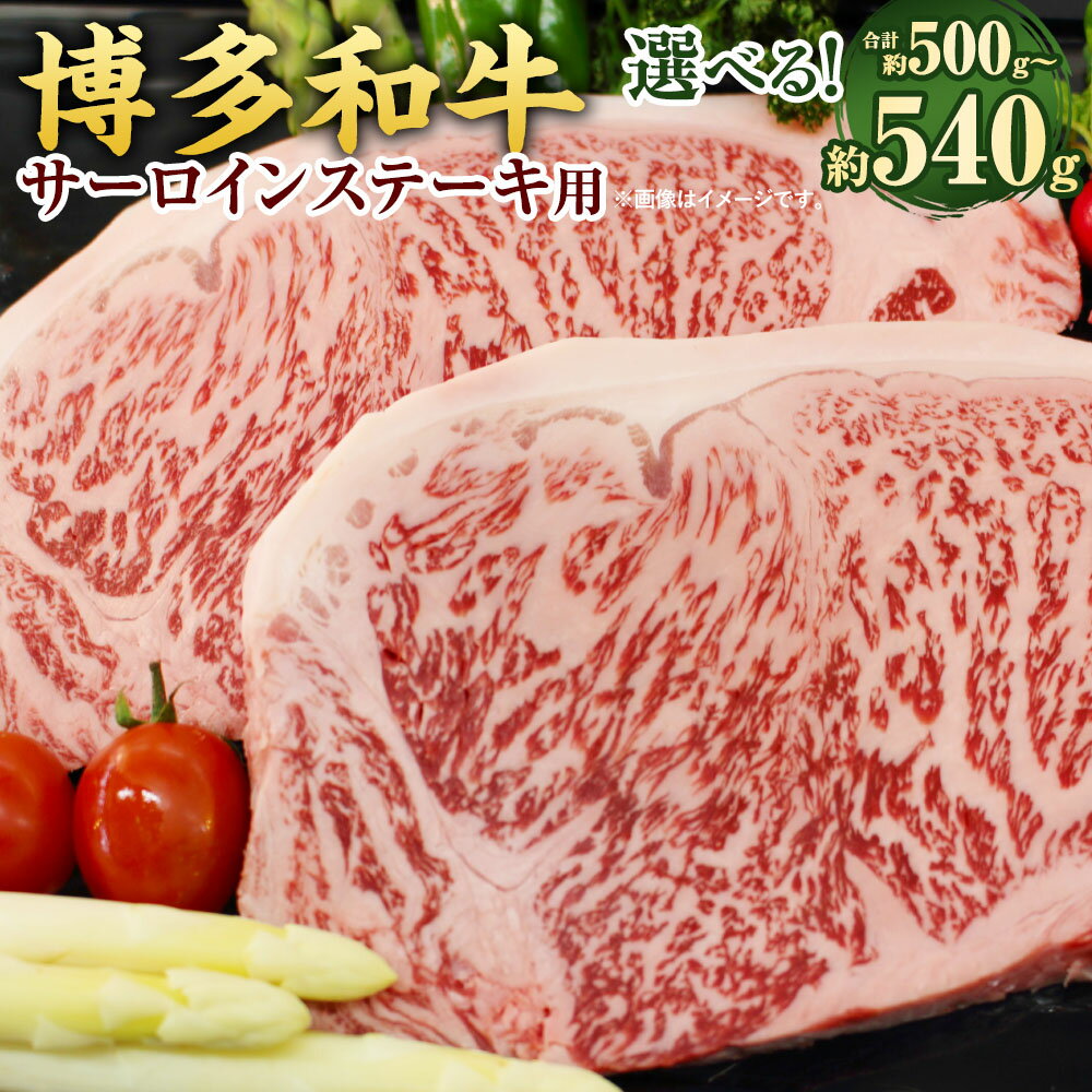 【ふるさと納税】＜選べる内容量＞博多和牛のサーロインステーキ用 計約500g（約250g×2枚）・計約540g（約270g×2枚） 和牛 牛肉 お肉 冷凍 福岡県産 国産 九州 福岡県 大任町 送料無料