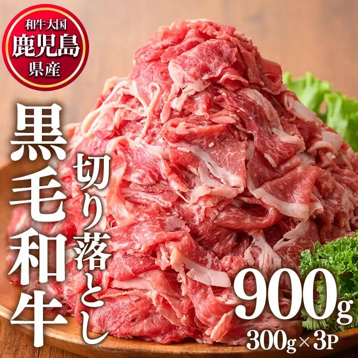 鹿児島県産 黒毛和牛 牛肉 切り落とし 計900g 300g×3P LRプラスK No.1015 