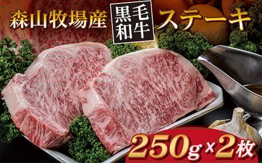 きめ細かく柔らかい肉質 黒毛和牛 厚切り ステーキ 250g × 2枚 合計 500g 牛肉 和牛 | 森山牧場 ステーキ２５０g × ２枚 お肉 国産牛 _d-81