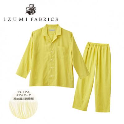 ふるさと納税 和泉市 【ジュニアパジャマ :140cm】イズミファブリックス プレミアムガーゼパジャマ　色:ミモザイエロー |  | 01