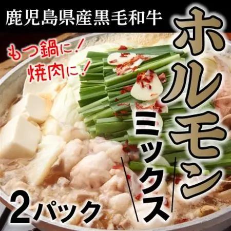 鹿児島県産黒毛和牛ホルモンミックス2パック【配送不可地域：離島】【1185869】