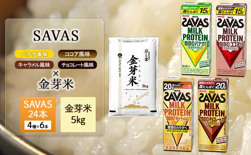 
                  ザバス 4種アソート × 金芽米 5kg 米 プロテイン 24本 セット 明治 meiji 飲料 無洗米 京都 お米 お得 ダイエット 低糖質 筋トレ タンパク質 健康 低カロリー 糖質オフ 高タンパク 脂肪0 期間限定 常温 京都府 京田辺市
                