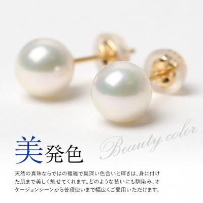 ふるさと納税 長崎市 あこや真珠 ピアス 8.0-8.5mm K18 イエローゴールド |  | 01