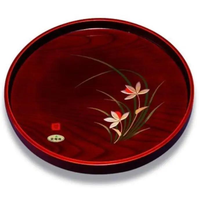 木製丸盆 30cm 春らん【YG390】