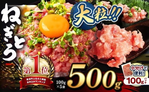 ねぎとろ 小分け 100g パック 500g（100g×5袋）お試しサイズ 定期便 | 清幸丸水産 おためし サイズ 大人気 手巻き寿司 海鮮丼 マグロのユッケ まぐろ 海鮮 小分け 100g パック 千葉県 君津市