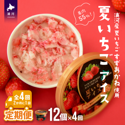 果肉55%「夏いちごアイス(12個)」【全4回定期便】[22-999]