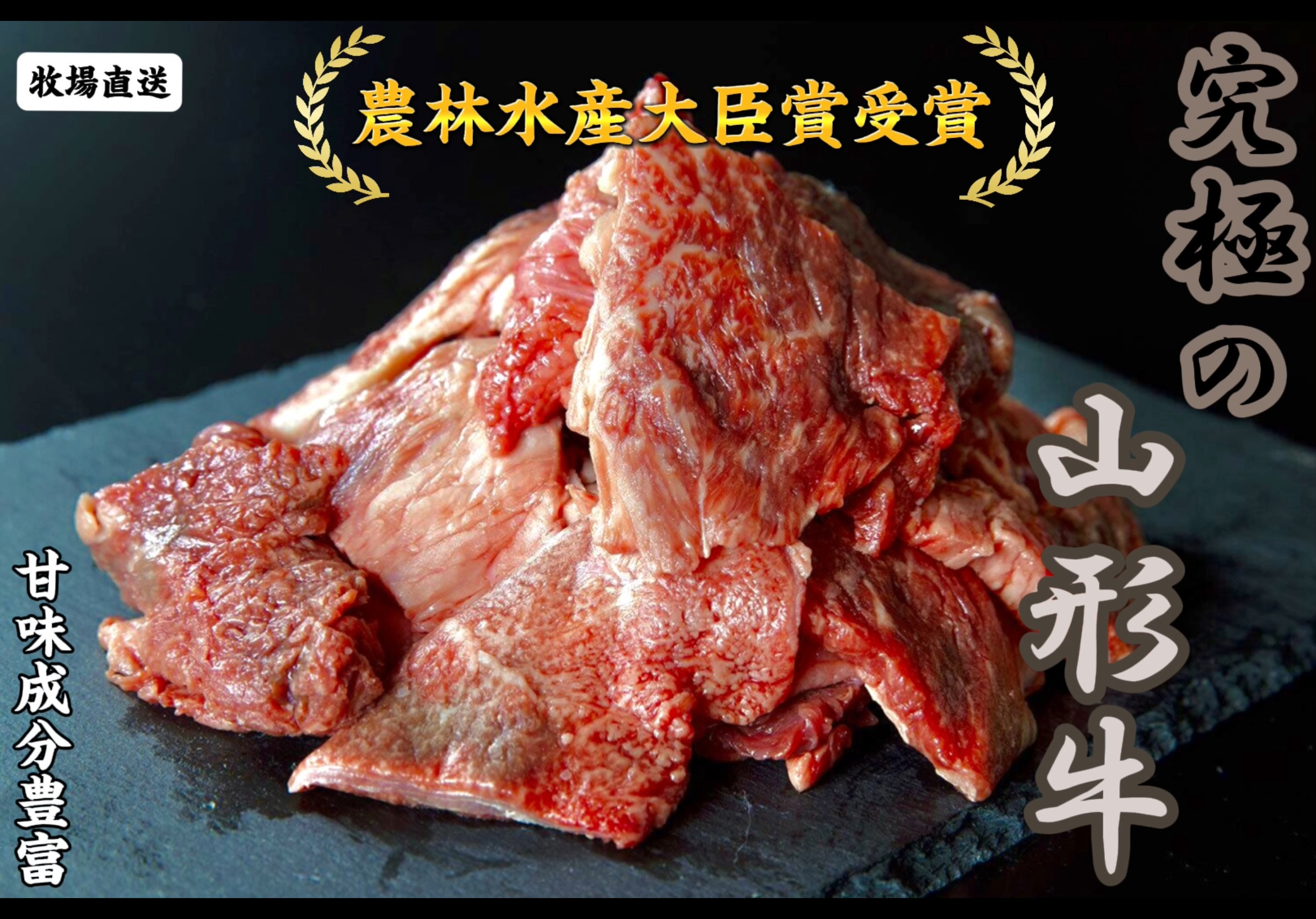 
            07-27-009　農林水産大臣賞受賞　特選天童牛"和の奏"牛スジ1.5kg
          