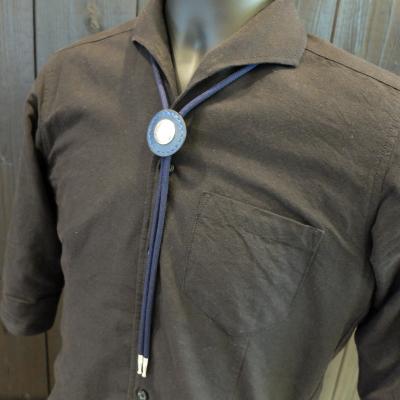 ふるさと納税 徳島市 阿波レザー　本藍染め 50銭ループタイ【CZ015】 |  | 03