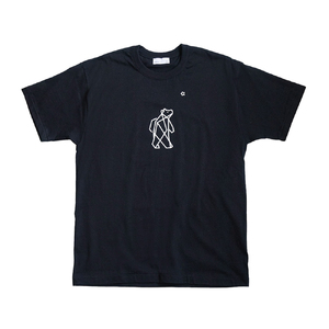 「知床トコさん」×久米繊維 　コットンTシャツ Lサイズ・ブラック　折り紙柄　半袖