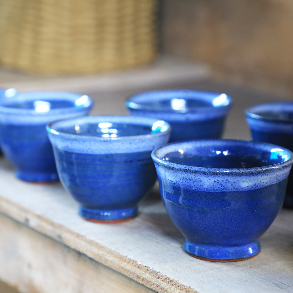 478.摩周ブルー 職人 手作り ビールカップ 2個 ペアセット ビアカップ 食器 工芸品 民芸品 陶芸 川湯温泉 10000円 北海道 弟子屈町_イメージ5