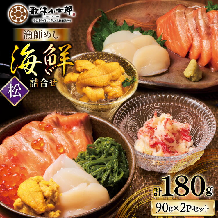 【ふるさと納税】海鮮 詰め合わせ 漁師めし 〈松〉 2パック セット [橋本水産食品 宮城県 南三陸町 m304amh590031] 魚介 魚介類 魚 海鮮 海鮮丼 丼 サーモン 銀鮭 鮭 帆立 ほたて いくら めかぶ 小分け 個包装 冷凍 三陸 蟹 カニ うに 雲丹