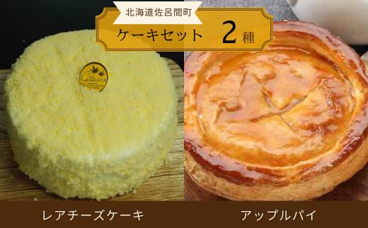 2種のケーキセット（レアチーズケーキ・アップルパイ） 【 ふるさと納税 人気 おすすめ ランキング 菓子 ケーキ レアチーズケーキ アップルパイ 甘い 美味しい 北海道 佐呂間町 送料無料 】 SRMJ023