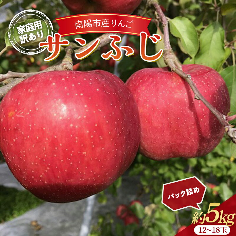 【ふるさと納税】 【令和7年産先行予約】 〈訳あり品 家庭用〉 りんご 「サンふじ」 約5kg (12～18玉) パック詰め 《令和7年11月中旬～発送》 『マルタニ農園』 リンゴ 山形県 南陽市 [2159]