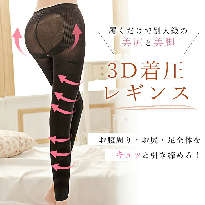 【ふるさと納税】履くだけ 美尻 ＆ 美脚 3D 着圧 レギンス 1枚 選べる サイズ Mサイズ Lサイズ M L スパッツ タイツ レディース 加圧 むくみ解消 補正下着 引き締め 強圧 愛知県 小牧市 送料無料