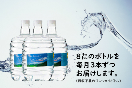 【定期配送2年 計24回 北海道エリア用】ウォーターサーバー定期便 奥大山のおいしい水 8L×3本 サーバー無料レンタル付 天然水 0511