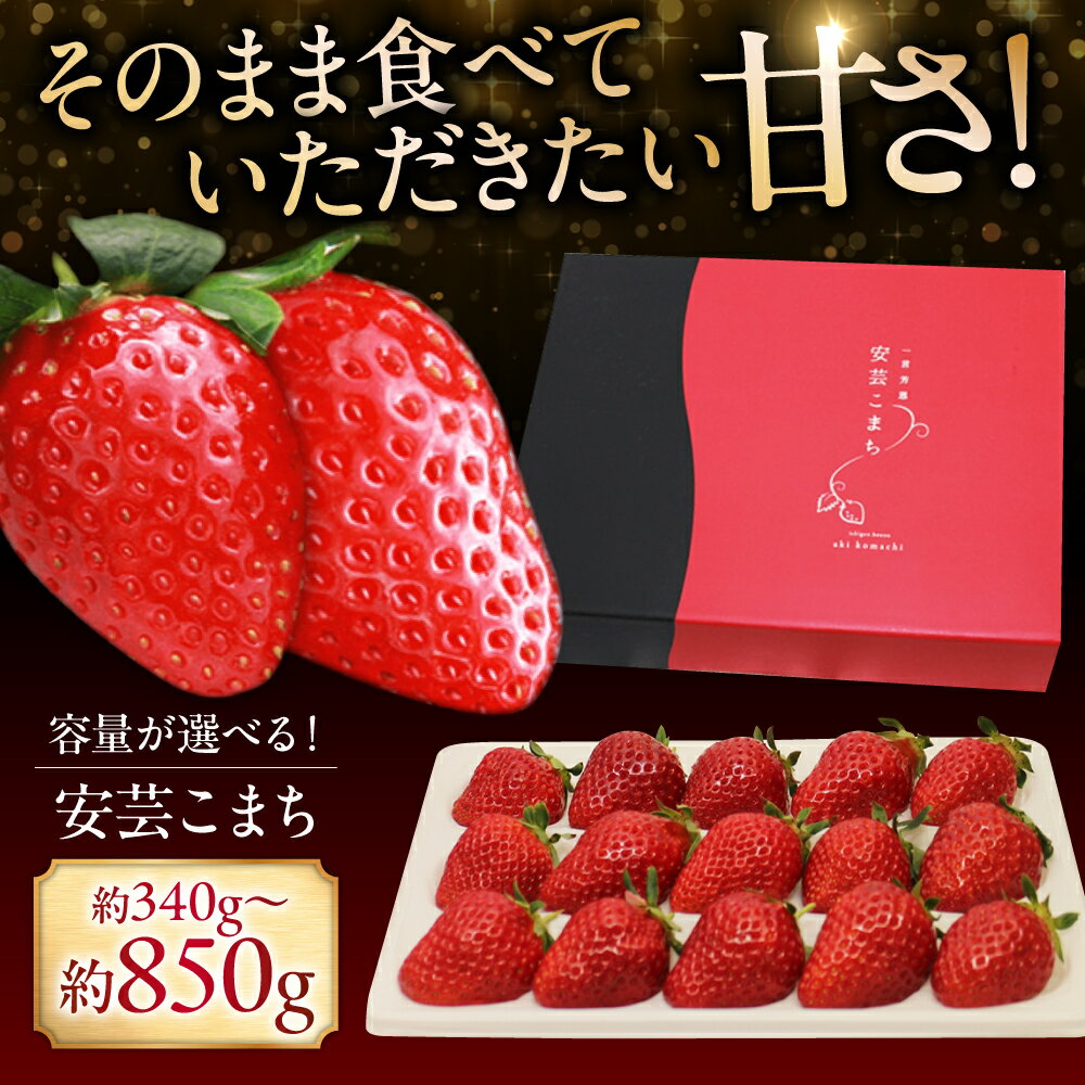 【ふるさと納税】【先行予約】【12月下旬から順次発送】贈答 いちご「安芸こまち」選べる数量！小粒セット（約340g）・1段箱入り（約400g）・2段箱入り（約850g） 低農薬 苺 イチゴ 高級 フルーツ 果物 ベリー ギフト 贈答 三次市/田中電機工業[APBI001]