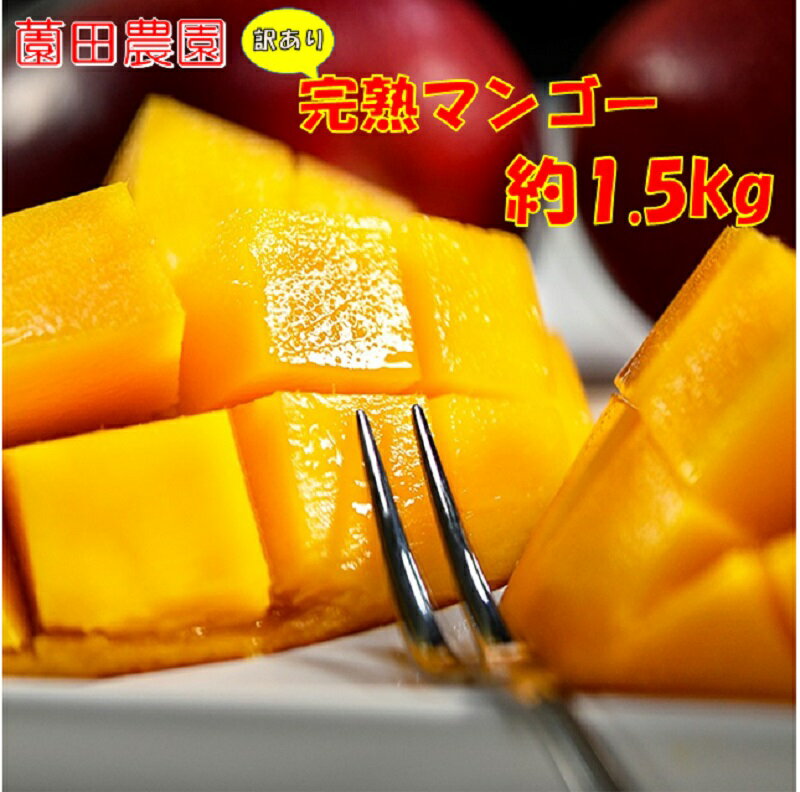 【ふるさと納税】「薗田農園」訳あり 宮崎完熟マンゴー 1.5kg（3～5玉）「楽天限定」西都市 マンゴーR8年収穫分「先行予約」 果物 フルーツ＜1.8-30＞