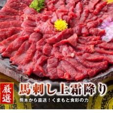 熊本直送　馬刺しブロック肉　上霜降り(トロ)490g(水俣市)