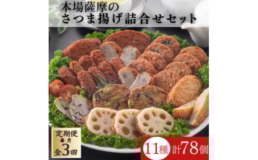 ＜毎月定期便＞鹿児島　さつま揚げ詰合せセット QQ-0009 全3回【4066991】