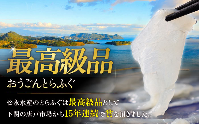 【先行予約】１月中旬発送開始 高級とらふぐをご家庭で！おうごんとらふぐ大皿刺身 合計160g（80g×2）【松永水産】 [KAB225]