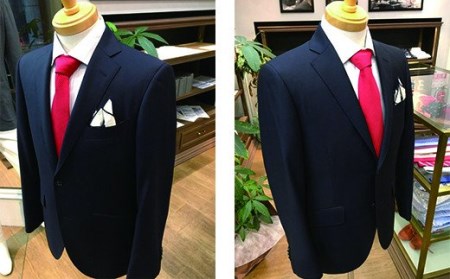 セミハンドメードオーダースーツ、イタリア製生地有名ブランド　Ermenegildo Zegna　15milmil ゼニア最高級生地　Samurai Bespoke＜70-2＞ 