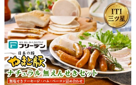 フリーデン やまと豚 ナチュラル無塩せきセット｜ソーセージ ウインナー チョリソー ベーコン ロースハム [0365]