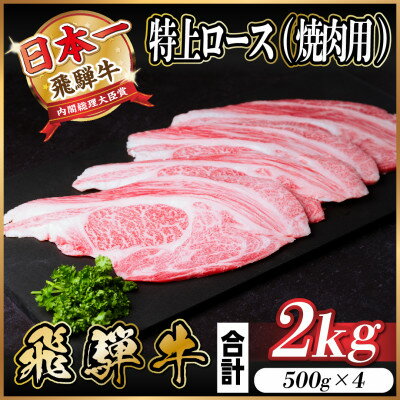 【ふるさと納税】飛騨牛　特上ロース　焼肉　2kg　A5等級　【冷凍便】　黒毛和牛 　BBQ用　小分け【配送不可地域：離島】【1543796】