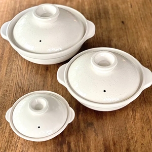 長谷園の「伊賀土鍋 白釉」大（3～5人用）DC-06【ngtn0049】