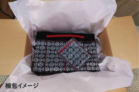 SA2737　【畳の縁で制作】バッグインバッグと名刺・カードケース　大菊(ピンク) 