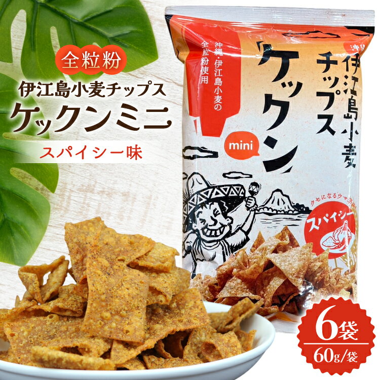 【ふるさと納税】 スナック 伊江島 小麦チップス ケックン ミニ スパイシー 6袋 セット [伊江島物産センター 沖縄県 伊江村 ie47bde210023] スナック菓子 お菓子 チップス おやつ おつまみ いえじま家族 ケックン ケックンチップス