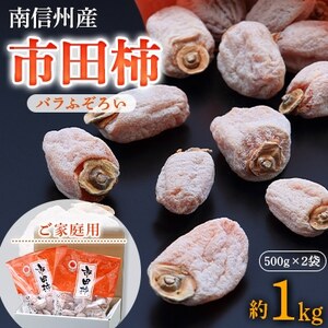 【南信州産】市田柿(バラふぞろい)約1kg(500gパック×2袋)【1114344】