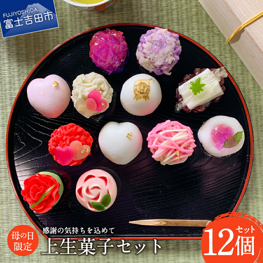 【ふるさと納税】 母の日 プレゼント 先行予約 上生菓子 練り切り 12個 セット 和菓子 お菓子 スイーツ 餡 ギフト 期間限定 贈答 箱入り 富士夢和菓子 【2026年5月7日発送予定】