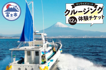 クルージング サンライズコース 体験チケット 12人 クルーズツアー 土日のみ 年末年始受付可能 富士山の壮大な景色 雄大な自然 田子の浦港 隆真丸 完全貸し切り 一生の思い出 静岡県 富士市 [sf001-198]
