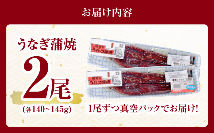 福田屋食品うなぎ蒲焼2尾(真空パック)  諫早観光物産コンベンション協会 [AHAB035]