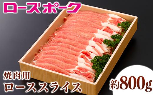 068茨城県産豚肉「ローズポーク」ローススライス焼肉用約800g