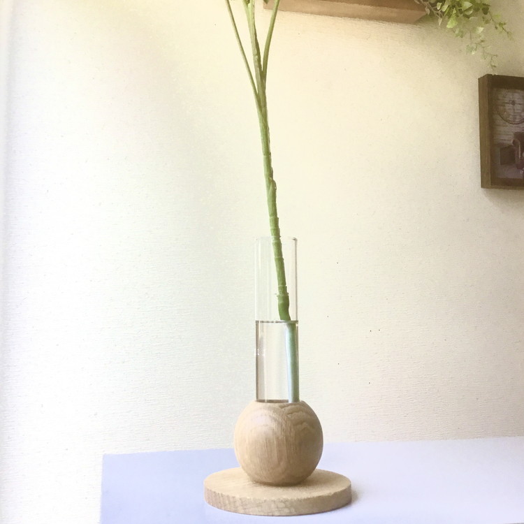 倒してもこぼれないお水 癒しのグリーン「シェフレラ1輪挿し」光触媒