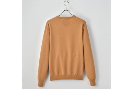 ベビーカシミヤ　クルーネック　メンズ　Mサイズ　【キャメル】 【178002-1】 ｶｼﾐﾔ 天然素材 ｾｰﾀｰ 服 国産 国内製造 ﾍﾞﾋﾞｰｶｼﾐﾔ