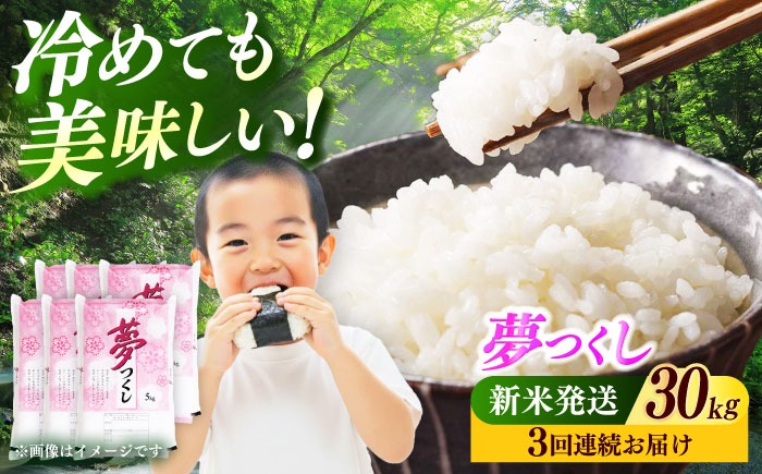 【全3回定期便】【令和7年度産 新米！】 福岡県産米 夢つくし 30kg(5kgx6袋) 精米《築上町》【有限会社ファインリョーコク】[ABCO031]