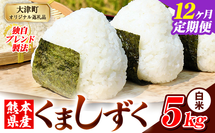 【12ヶ月定期便】白米 熊本県産 ブレンド米 くましずく 5kg 熊本県産 ふるさと納税 精米 米 こめ ふるさとのうぜい コメ お米 おこめ《お申込み翌月から出荷》---oz_ksztei_126000_5kg_h_mo12---