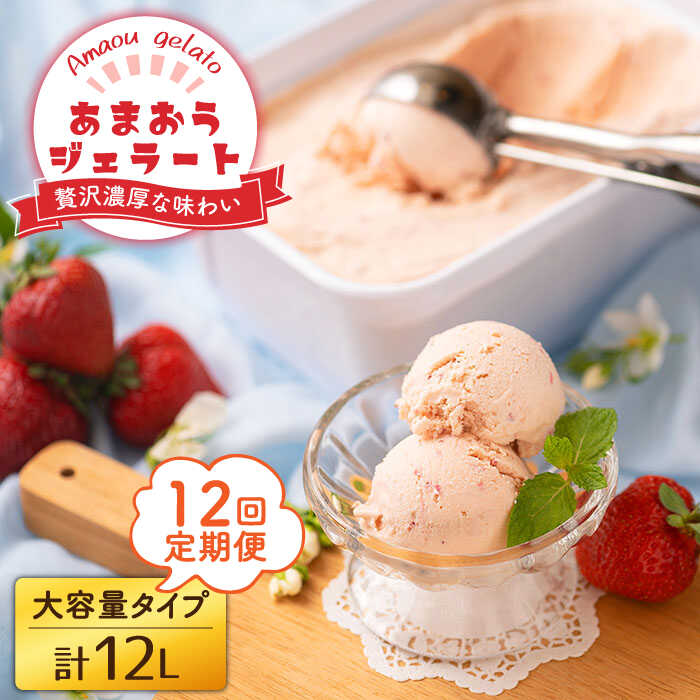 【ふるさと納税】【全12回定期便】【2026年4月以降発送】先行予約！福岡産 あまおう ジェラート 1000ml＜南国フルーツ株式会社＞那珂川市 | [GCD051] 150000 15万円