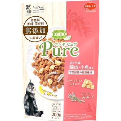 ふるさと納税 袋井市 コンボ ピュア キャット まぐろ味・鶏肉・小魚添え 200g×12袋