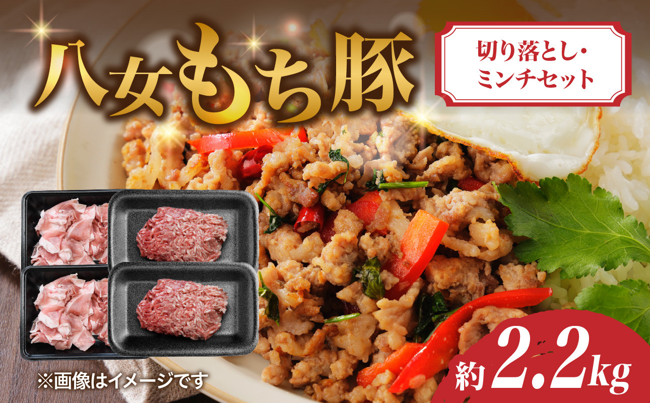 
                  八女もち豚切り落とし・ミンチセット 計約2.2キロ 豚肉 ミンチ 切落し
                