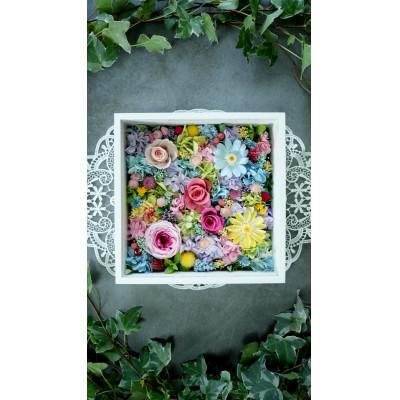 ふるさと納税 吹田市 プリザーブドフラワー　春色のフレームアレンジメント