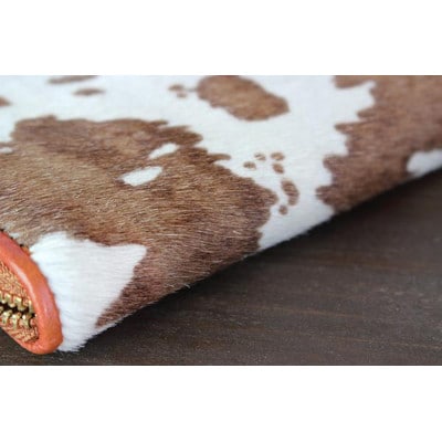 【ハラコ 長財布】ホルスタイン 財布 本革 ラウンドファスナー ロングウォレット【aw−15nch】【1295346】