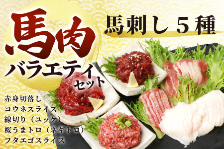 馬肉 バラエティー 6種 セット 約1.02kg ＜ 赤身切り落とし / コウネ / ネギトロ / ユッケ / フタエゴ / ハンバーグ / タレ付き ＞ 熊本馬刺し 新鮮馬刺し 馬刺し食べ比べ 馬刺