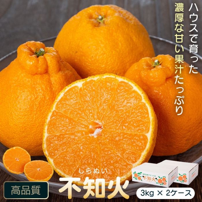 【ふるさと納税】＜2026年2月より収穫ができ次第順次発送予定＞肝付町産不知火(しらぬい)(計6kg・3kg×2ケース) 国産 フルーツ 果物 柑橘 みかん デコポン しらぬい 不和火 【JA鹿児島きもつき高山支所】