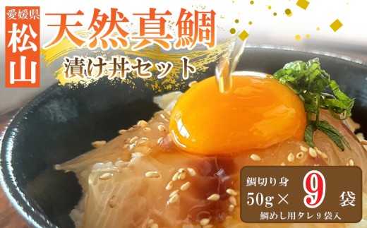 【通常発送】天然真鯛 漬け丼セット 50g × 9パック (タレ2種) | 鯛めし 宇和島風鯛めし 冷凍 加工品 鯛 小分け 海鮮 漬け丼 海鮮丼 国産 グルメ 魚 刺身 セット ごはんのお供 惣菜 お手軽 時短 簡単調理 惣菜 人気 おすすめ 愛媛県 松山市 ★