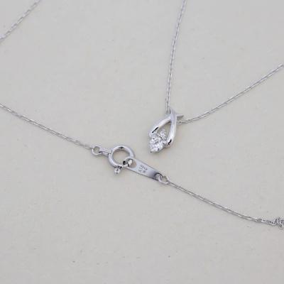 ふるさと納税 甲府市 K18ホワイトゴールド 天然ダイヤモンドネックレス|52369-K18wg |  | 02