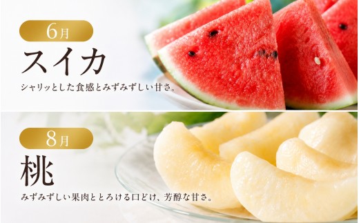 【発送月固定定期便】紀州和歌山産旬のフルーツセット(不知火・清見・スイカ・桃・柿・みかん)全6回  / 定期便 フルーツ みかん オレンジ すいか 桃 ジュース みかん 柿 完熟みかん【tkb454】